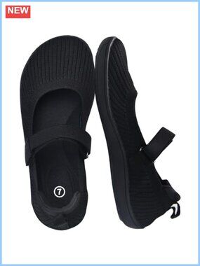 Wide Toe Box Barefoot Ballet Flats Breathable Knit Slip-On Women's Shoes